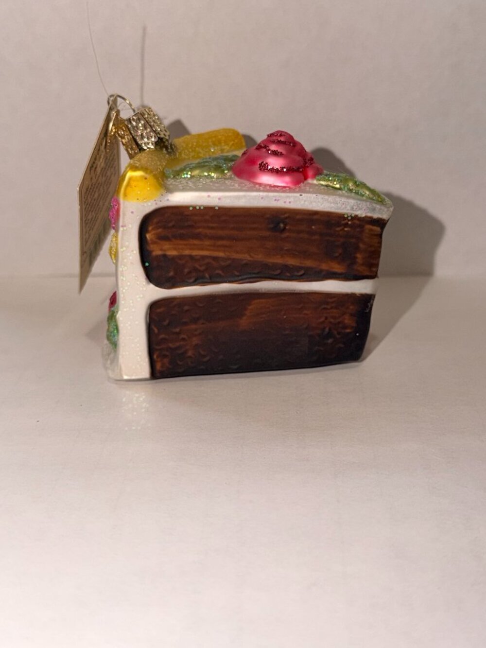 Old World Christmas Piece of Cake Glass Ornament #32038 2018 with Tag
